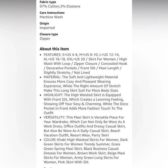 Amazon BTFMB Black Women's Maxi Skirt - Picture 9 of 10